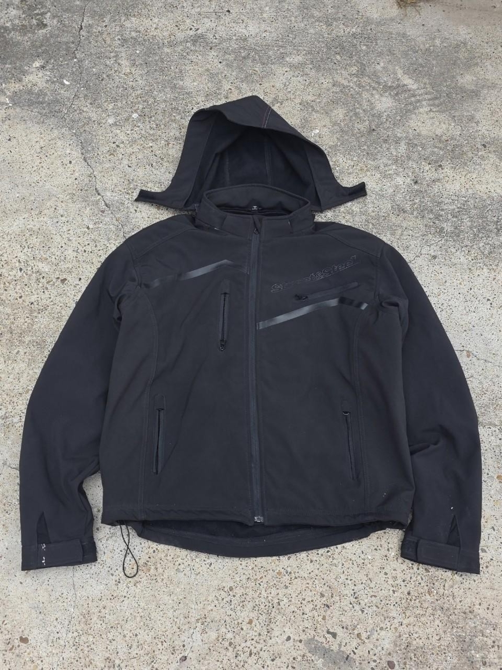 Street & Steel Motorcycle Padded Jacket Removeable Hoodie Size XL Windproof